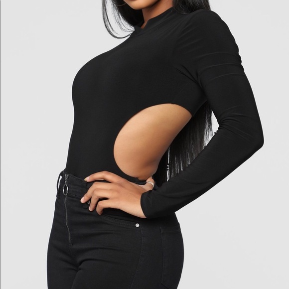 NTW Fashion Nova Black open back thong bodysuit - Picture 2 of 6